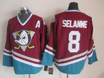 Anaheim Ducks #8 Teemu Selanne Red CCM Throwback Stitched NHL Jersey
