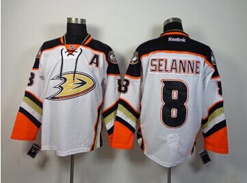 Anaheim Ducks #8 Teemu Selanne White New Road NHL Jersey