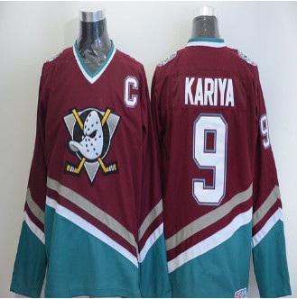 Anaheim Ducks #9 Paul Kariya Red CCM Throwback Stitched NHL Jersey