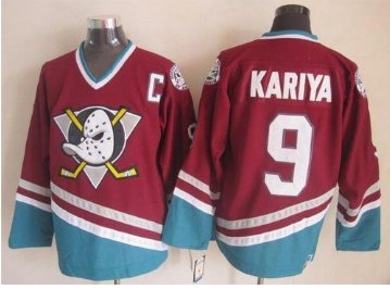 Anaheim Ducks #9 Paul Kariya Red CCM Throwback Stitched NHL Jersey