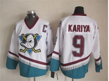 Anaheim Ducks #9 Paul Kariya White CCM Throwback Stitched NHL Jersey
