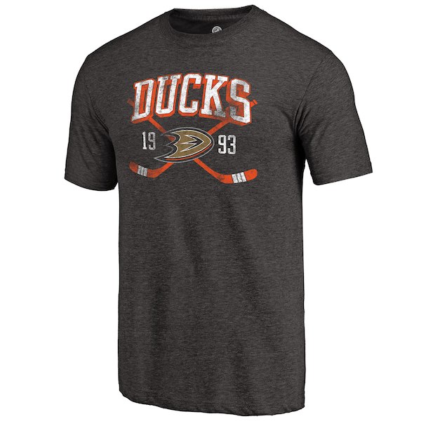 Anaheim Ducks Fanatics Branded Black Vintage Collection Line Shift Tri Blend T-Shirt Anaheim Ducks Fanatics Branded Black Vintage Collection Line Shift Tri Blend T-Shirt