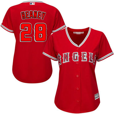 Angels #28 Andrew Heaney Red Alternate Women's Stitched MLB Jersey Angels #28 Andrew Heaney Red Alternate Women's Stitched MLB Jersey