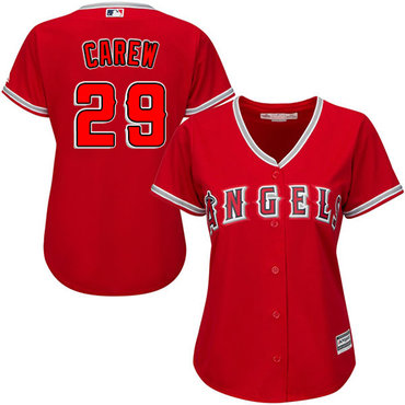 Angels #29 Rod Carew Red Alternate Women's Stitched MLB Jersey Angels #29 Rod Carew Red Alternate Women's Stitched MLB Jersey