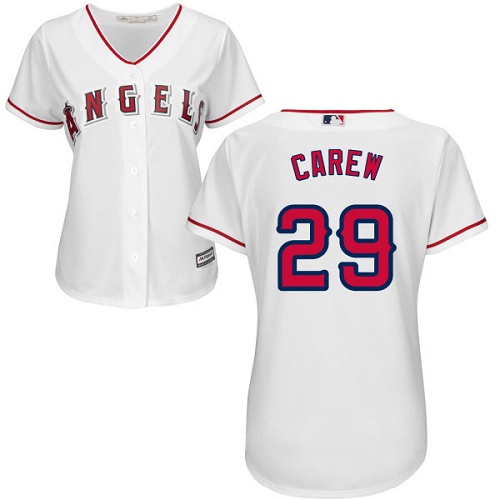 Angels #29 Rod Carew White Home Women's Stitched MLB Jersey Angels #29 Rod Carew White Home Women's Stitched MLB Jersey