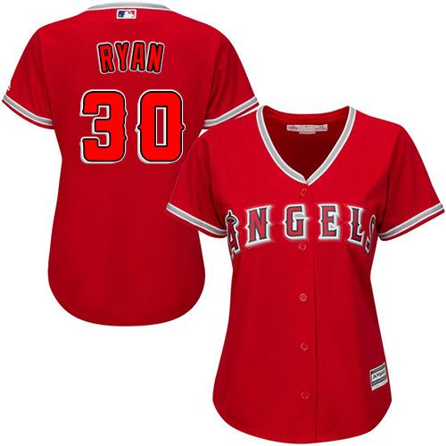 Angels #30 Nolan Ryan Red Alternate Women's Stitched MLB Jersey Angels #30 Nolan Ryan Red Alternate Women's Stitched MLB Jersey