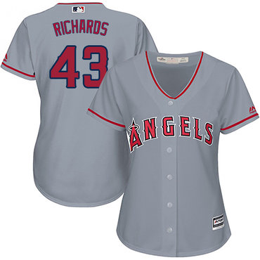 Angels #43 Garrett Richards Grey Road Women's Stitched MLB Jersey Angels #43 Garrett Richards Grey Road Women's Stitched MLB Jersey