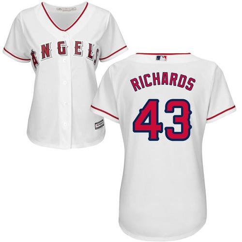 Angels #43 Garrett Richards White Home Women's Stitched MLB Jersey