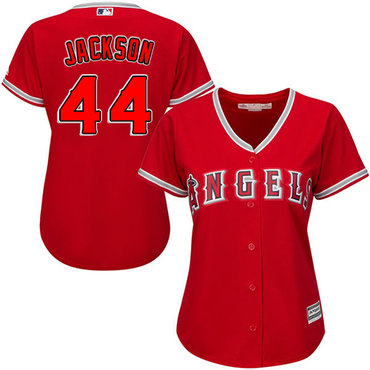 Angels #44 Reggie Jackson Red Alternate Women's Stitched MLB Jersey Angels #44 Reggie Jackson Red Alternate Women's Stitched MLB Jersey