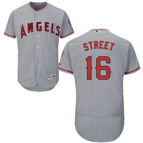 Angels of Anaheim #16 Huston Street Grey Flexbase Authentic Collection Stitched MLB Jersey