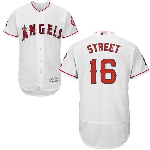 Angels of Anaheim #16 Huston Street White Flexbase Authentic Collection Stitched MLB Jersey