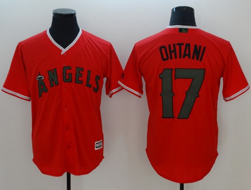 Angels of Anaheim #17 Shohei Ohtani Red New Cool Base 2018 Memorial Day Stitched Baseball Jersey