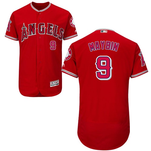 Angels of Anaheim #9 Cameron Maybin Red Flexbase Authentic Collection Stitched MLB Jersey