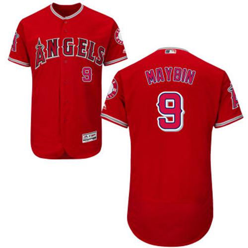 Angels of Anaheim #9 Cameron Maybin Red Flexbase Authentic Collection Stitched MLB Jersey