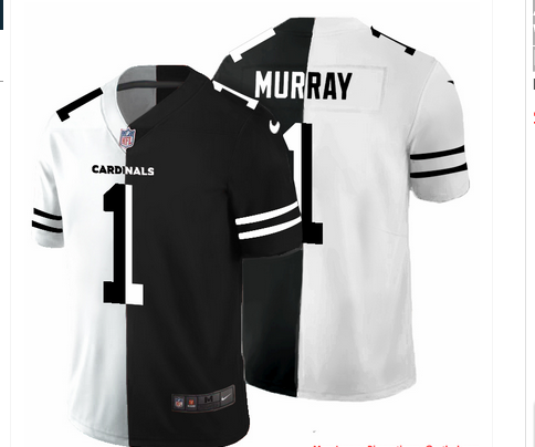 Arizona Cardinals #1 Kyler Murray Men's Black V White Peace Split Nike Vapor Untouchable Limited NFL Jersey Arizona Cardinals #1 Kyler Murray Men's Black V White Peace Split Nike Vapor Untouchable Limited NFL Jersey