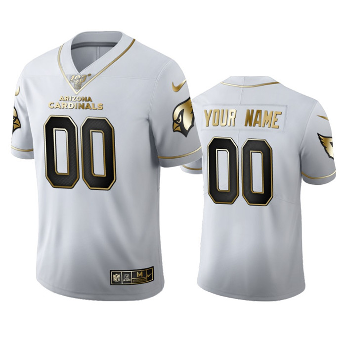 Arizona Cardinals Custom Men's Nike White Golden Edition Vapor Limited NFL 100 Jersey Arizona Cardinals Custom Men's Nike White Golden Edition Vapor Limited NFL 100 Jersey