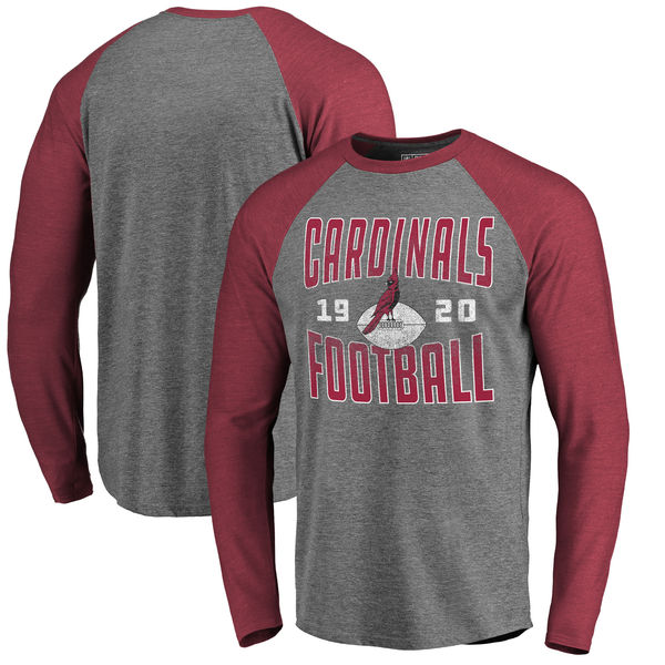 Arizona Cardinals NFL Pro Line By Fanatics Branded Timeless Collection Antique Stack Long Sleeve Tri-Blend Raglan T-Shirt Ash Arizona Cardinals NFL Pro Line By Fanatics Branded Timeless Collection Antique Stack Long Sleeve Tri-Blend Raglan T-Shirt Ash
