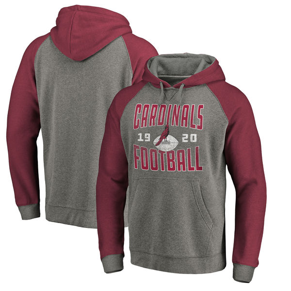 Arizona Cardinals NFL Pro Line By Fanatics Branded Timeless Collection Antique Stack Tri-Blend Raglan Pullover Hoodie Ash Arizona Cardinals NFL Pro Line By Fanatics Branded Timeless Collection Antique Stack Tri-Blend Raglan Pullover Hoodie Ash
