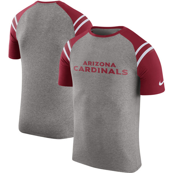 Arizona Cardinals Nike Enzyme Shoulder Stripe Raglan T-Shirt Heathered Gray Arizona Cardinals Nike Enzyme Shoulder Stripe Raglan T-Shirt Heathered Gray
