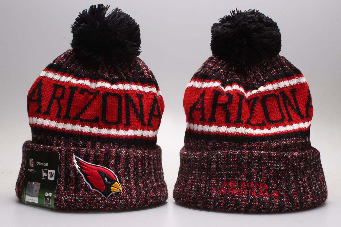 Arizona Cardinals Red Wordmark Cuffed Pom Knit Hat YP 1