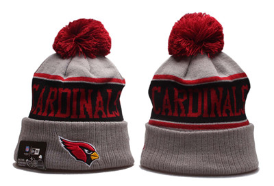 Arizona Cardinals Team Logo Gray Red Pom Knit Hat YP