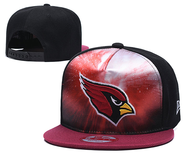 Arizona Cardinals Team Logo Red Black Adjustable Leather Hat 1 TX