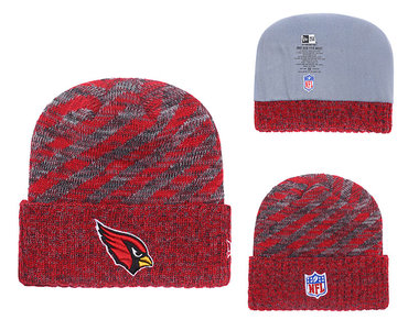 Arizona Cardinals Team Logo Red Stripe Cuffed Knit Hat YD