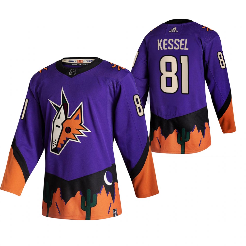 Arizona Coyotes #81 Phil Kessel Purple Men's Adidas 2020-21 Reverse Retro Alternate NHL Jersey Arizona Coyotes #81 Phil Kessel Purple Men's Adidas 2020-21 Reverse Retro Alternate NHL Jersey