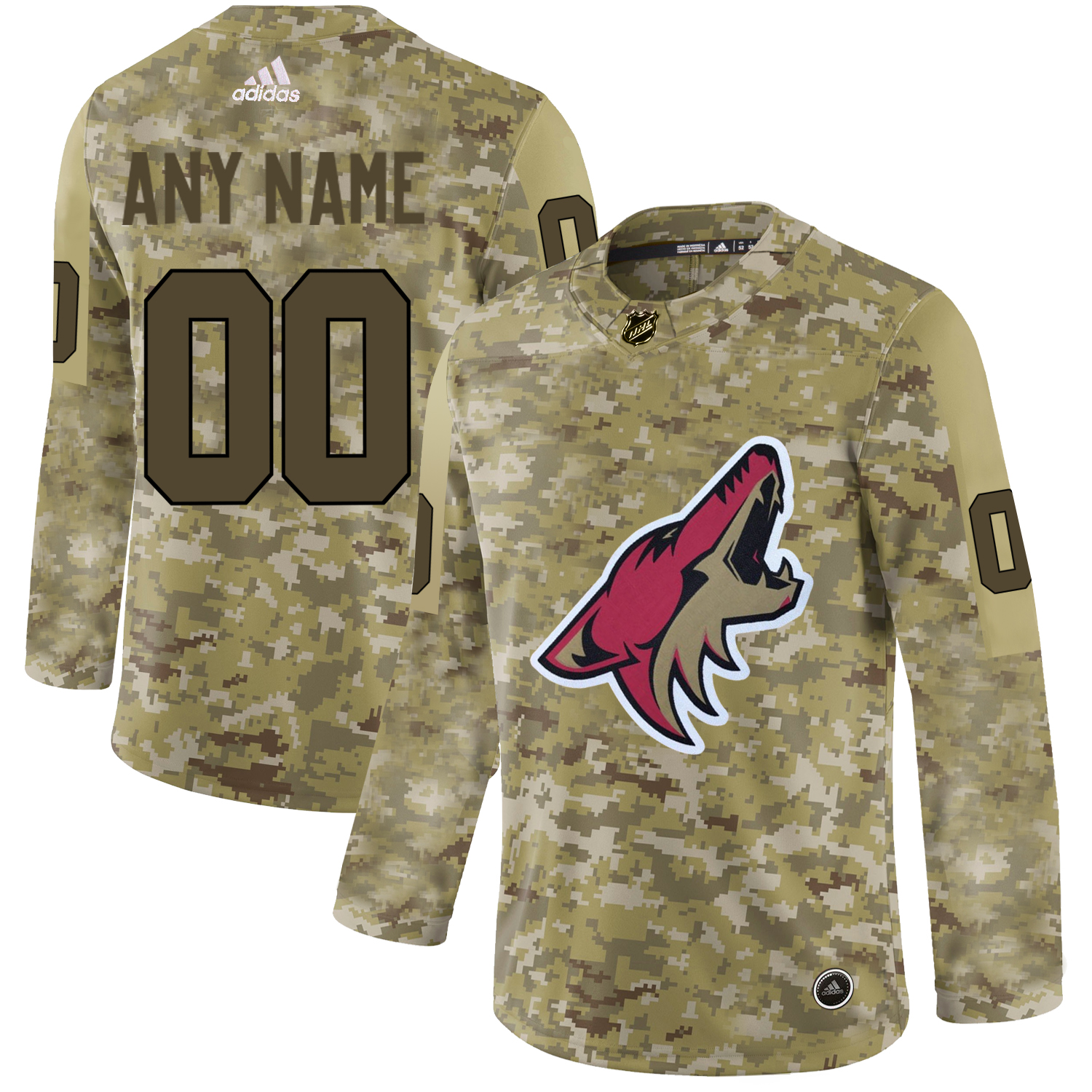 Arizona Coyotes Camo Men's Customized Adidas Jersey Arizona Coyotes Camo Men's Customized Adidas Jersey