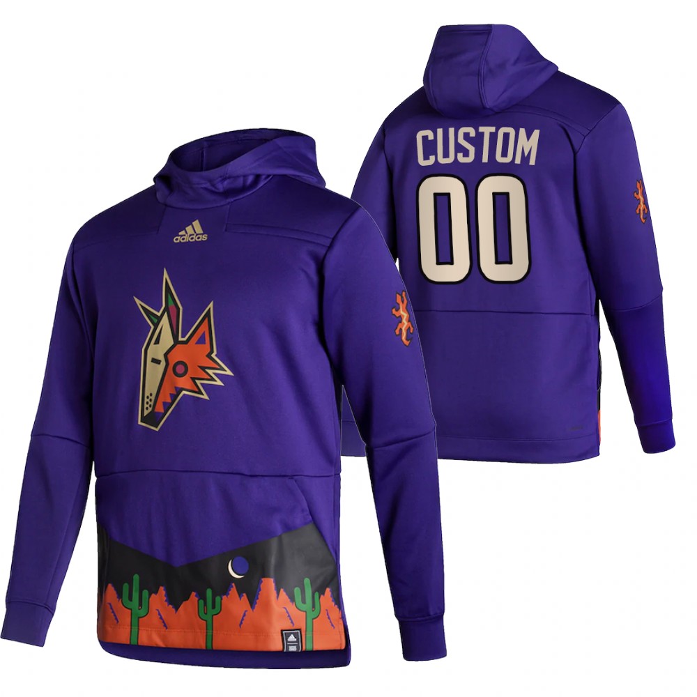 Arizona Coyotes Custom Adidas Reverse Retro Pullover Hoodie Purple Arizona Coyotes Custom Adidas Reverse Retro Pullover Hoodie Purple