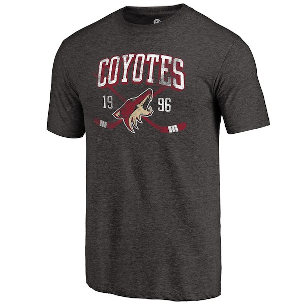 Arizona Coyotes Fanatics Branded Black Vintage Collection Line Shift Tri Blend T-Shirt Arizona Coyotes Fanatics Branded Black Vintage Collection Line Shift Tri Blend T-Shirt