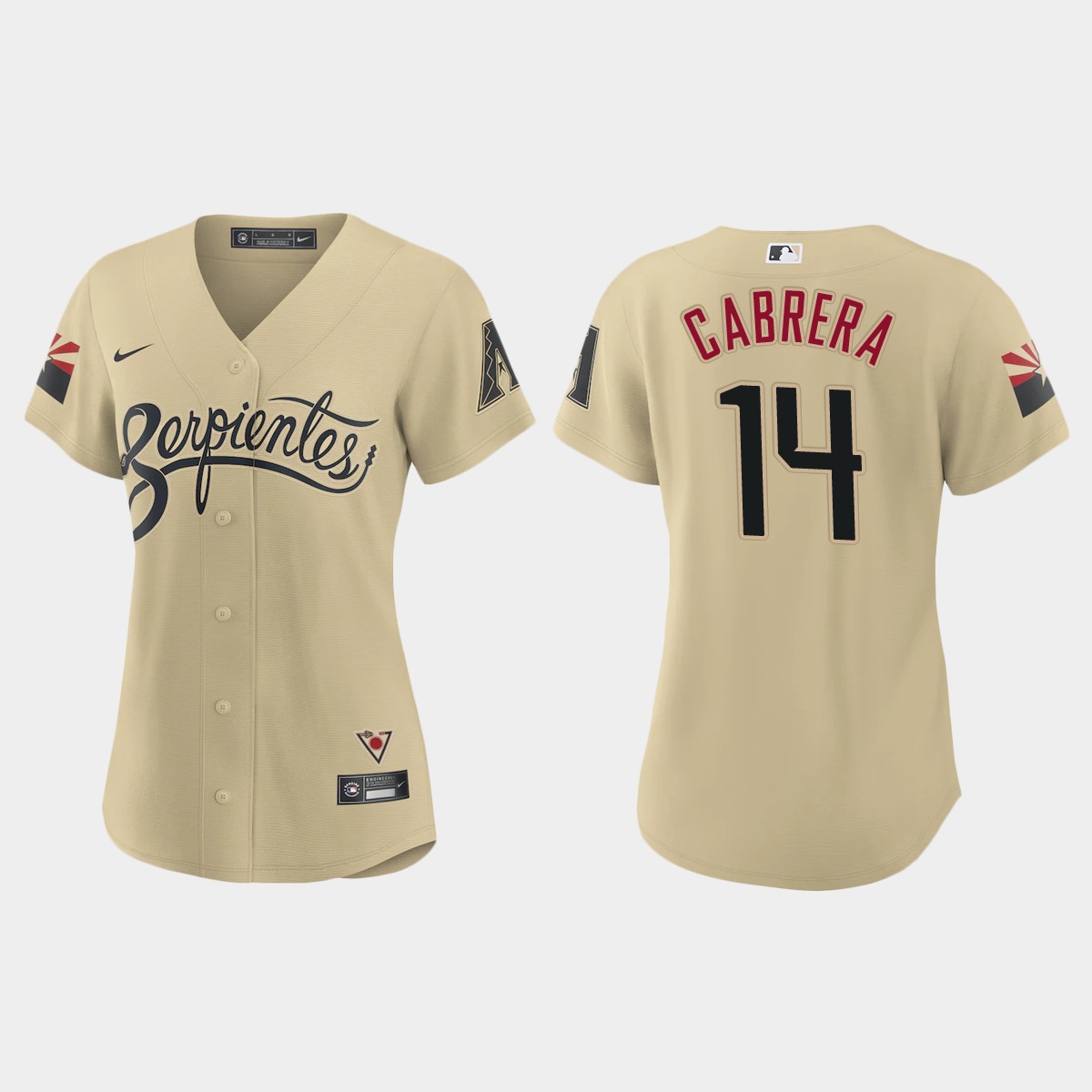 Arizona Diamondbacks #14 Asdrubal Cabrera Women's Nike 2021 City Connect MLB Jersey Gold Arizona Diamondbacks #14 Asdrubal Cabrera Women's Nike 2021 City Connect MLB Jersey Gold