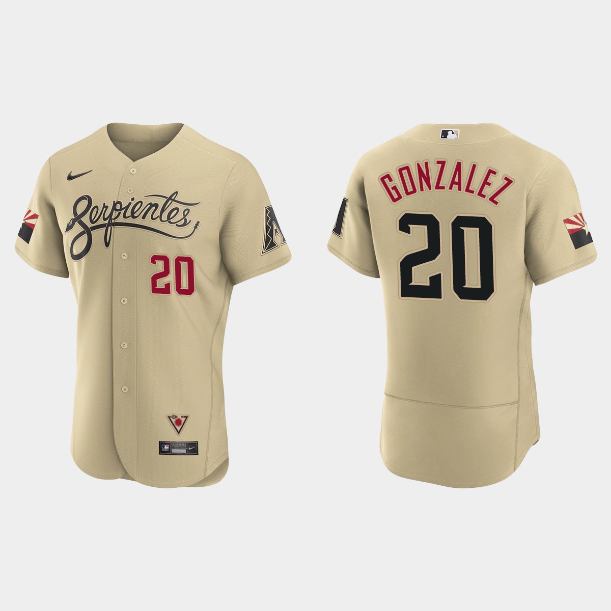 Arizona Diamondbacks #20 Luis Gonzalez Men's Nike 2021 City Connect Authentic MLB Jersey Gold Arizona Diamondbacks #20 Luis Gonzalez Men's Nike 2021 City Connect Authentic MLB Jersey Gold