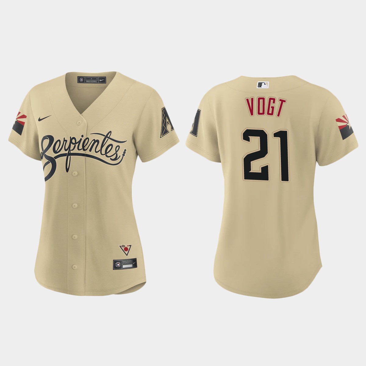 Arizona Diamondbacks #21 Stephen Vogt Women's Nike 2021 City Connect MLB Jersey Gold Arizona Diamondbacks #21 Stephen Vogt Women's Nike 2021 City Connect MLB Jersey Gold