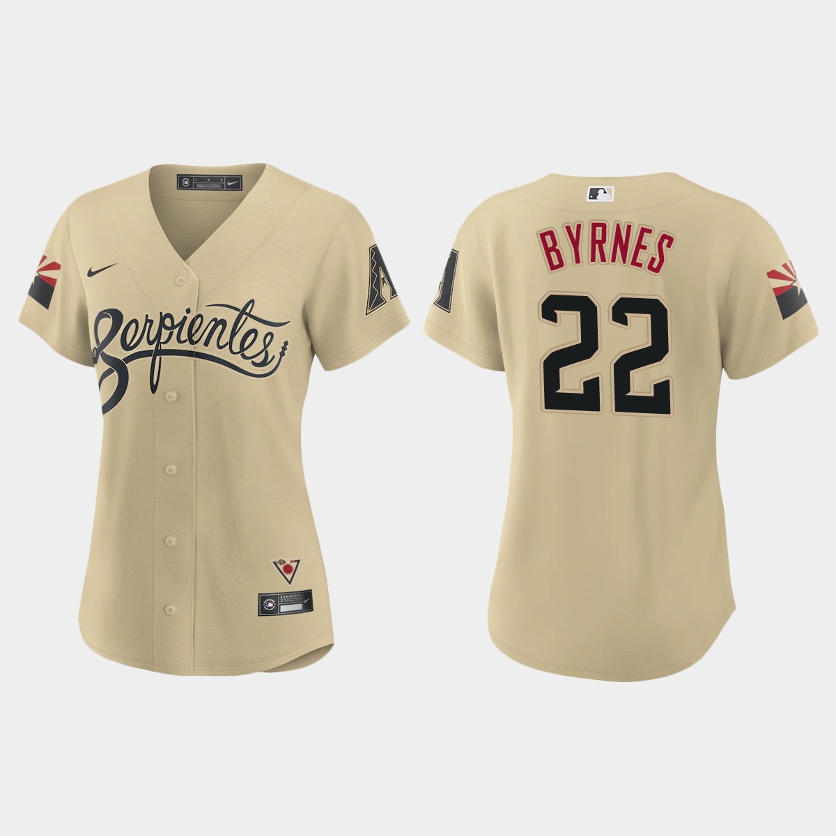 Arizona Diamondbacks #22 Eric Byrnes Women's Nike 2021 City Connect MLB Jersey Gold Arizona Diamondbacks #22 Eric Byrnes Women's Nike 2021 City Connect MLB Jersey Gold