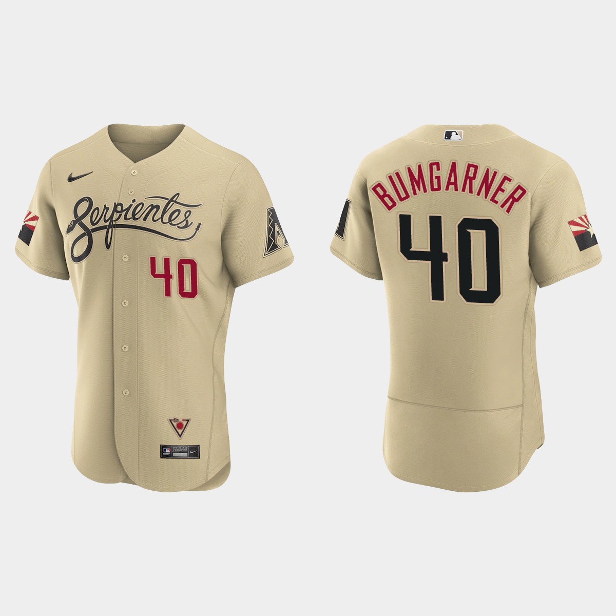 Arizona Diamondbacks #40 Madison Bumgarner Men's Nike 2021 City Connect Authentic MLB Jersey Gold Arizona Diamondbacks #40 Madison Bumgarner Men's Nike 2021 City Connect Authentic MLB Jersey Gold