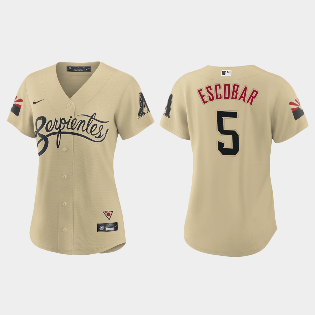 Arizona Diamondbacks #5 Eduardo Escobar Women's Nike 2021 City Connect MLB Jersey Gold Arizona Diamondbacks #5 Eduardo Escobar Women's Nike 2021 City Connect MLB Jersey Gold