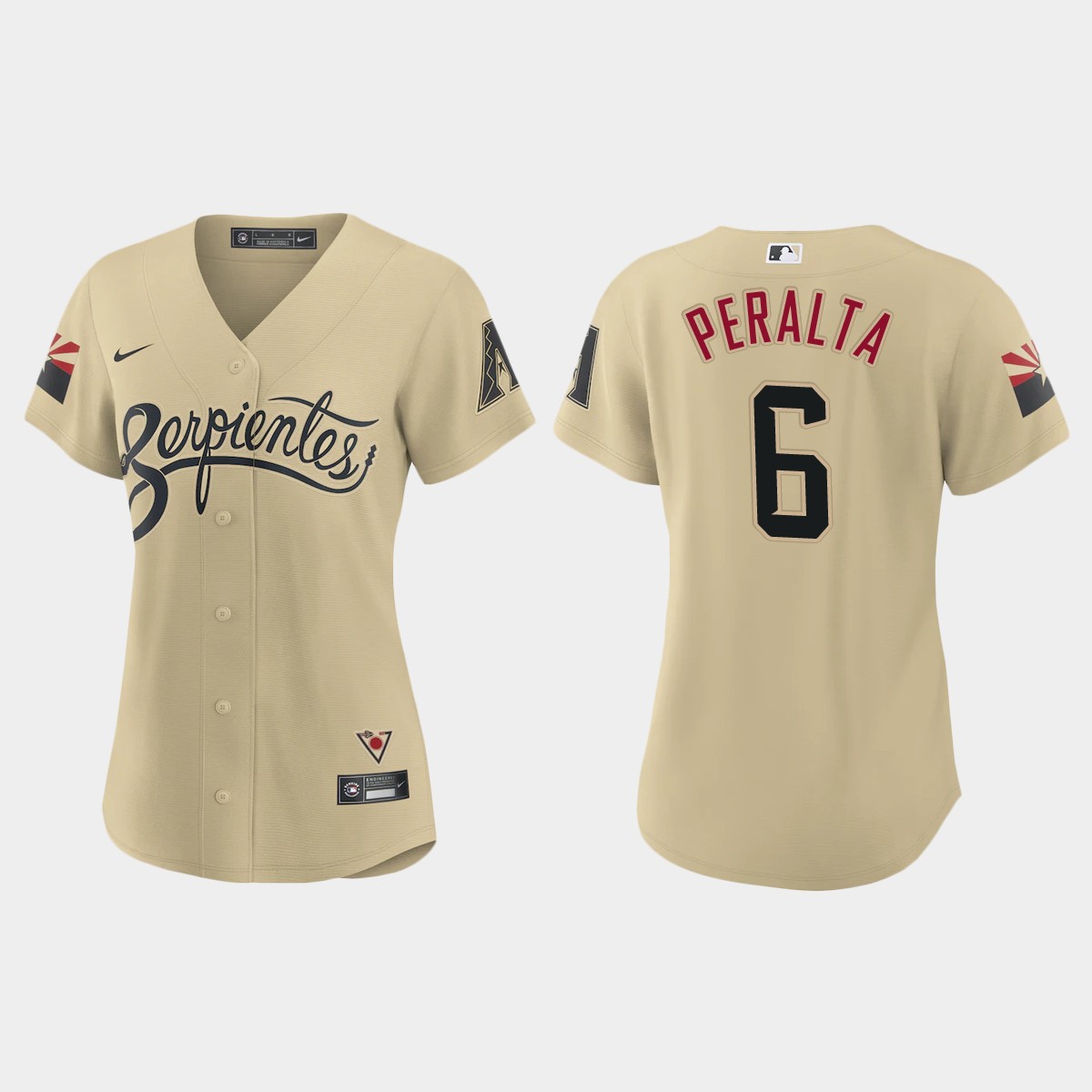 Arizona Diamondbacks #6 David Peralta Women's Nike 2021 City Connect MLB Jersey Gold Arizona Diamondbacks #6 David Peralta Women's Nike 2021 City Connect MLB Jersey Gold