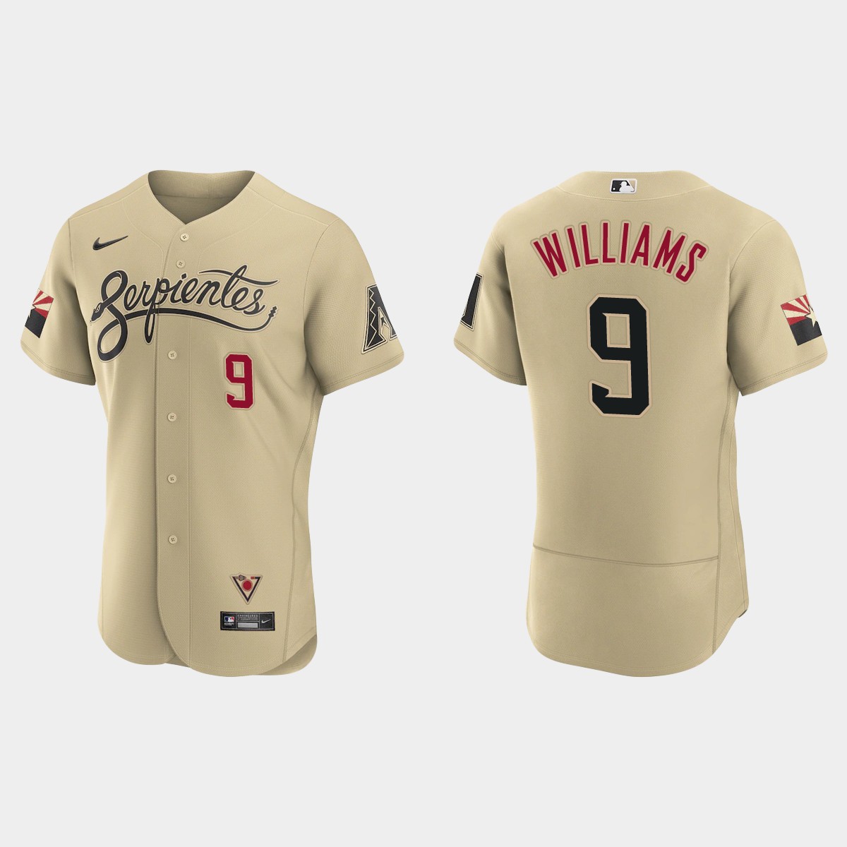 Arizona Diamondbacks #9 Matt Williams Men's Nike 2021 City Connect Authentic MLB Jersey Gold Arizona Diamondbacks #9 Matt Williams Men's Nike 2021 City Connect Authentic MLB Jersey Gold