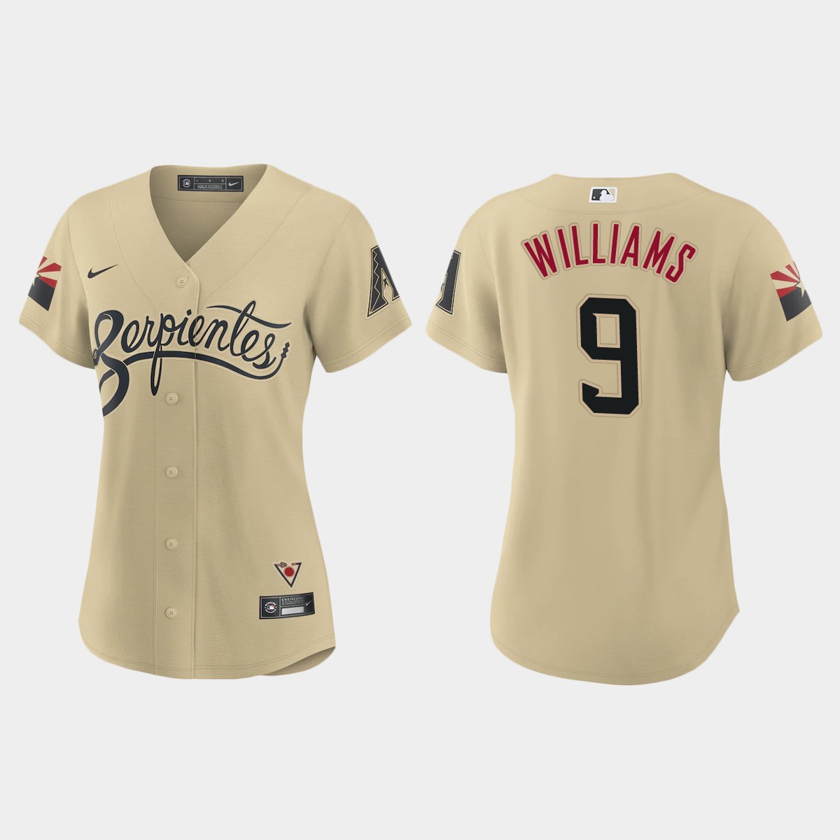 Arizona Diamondbacks #9 Matt Williams Women's Nike 2021 City Connect MLB Jersey Gold Arizona Diamondbacks #9 Matt Williams Women's Nike 2021 City Connect MLB Jersey Gold