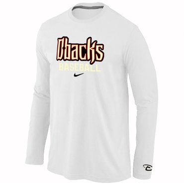 Arizona Diamondbacks Crimson Long Sleeve T-Shirt White Arizona Diamondbacks Crimson Long Sleeve T-Shirt White