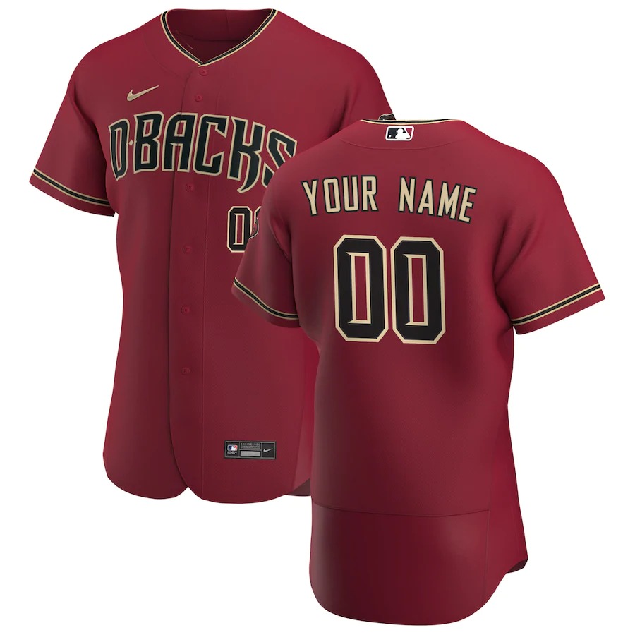 Arizona Diamondbacks Custom Men's Nike Crimson Authentic Alternate Team MLB Jersey Arizona Diamondbacks Custom Men's Nike Crimson Authentic Alternate Team MLB Jersey