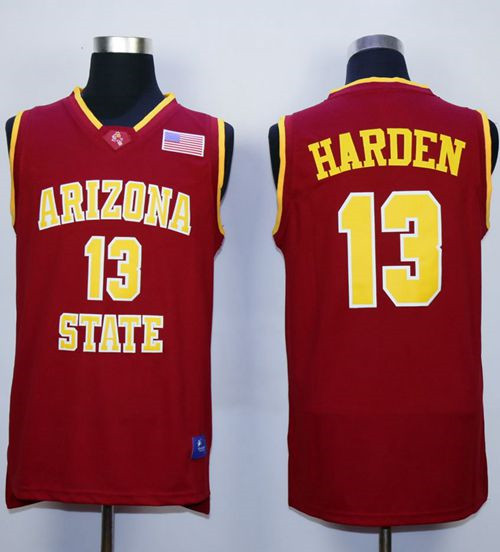 Arizona State Sun Devils #13 James Harden Red Stitched NCAA Basketball Jersey