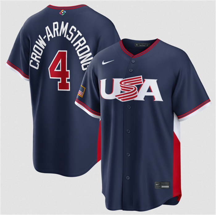 Armstrong Navy 2026 World Baseball Classic Road Stadium Stitched Jersey