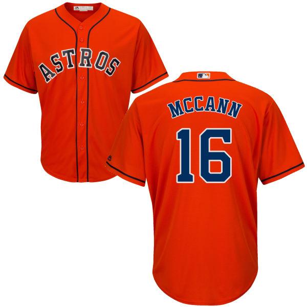 Astros #16 Brian McCann Orange Alternate Women's Stitched MLB Jersey