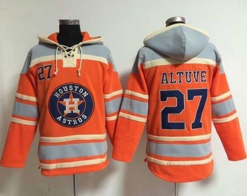 Astros #27 Jose Altuve Orange Sawyer Hooded Sweatshirt MLB Hoodie Astros #27 Jose Altuve Orange Sawyer Hooded Sweatshirt MLB Hoodie