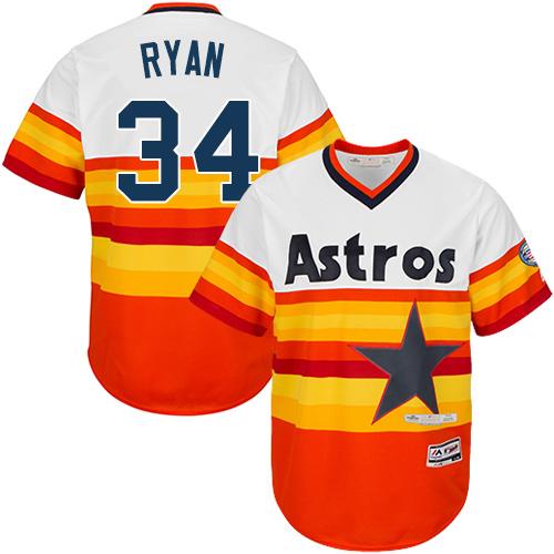 Astros #34 Nolan Ryan White Orange Cooperstown Stitched Youth MLB Jersey Astros #34 Nolan Ryan White Orange Cooperstown Stitched Youth MLB Jersey