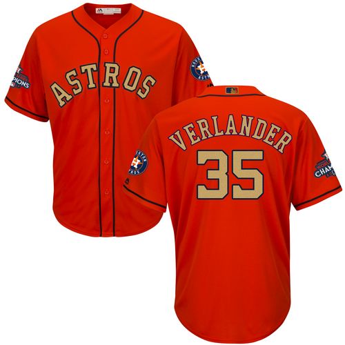 Astros #35 Justin Verlander Orange 2018 Gold Program Cool Base Stitched Youth MLB Jersey Astros #35 Justin Verlander Orange 2018 Gold Program Cool Base Stitched Youth MLB Jersey