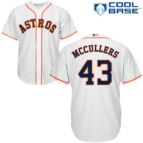 Astros #43 Lance McCullers White Cool Base Stitched Youth MLB Jersey Astros #43 Lance McCullers White Cool Base Stitched Youth MLB Jersey