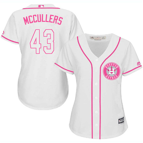Astros #43 Lance McCullers White Pink Fashion Women's Stitched MLB Jersey